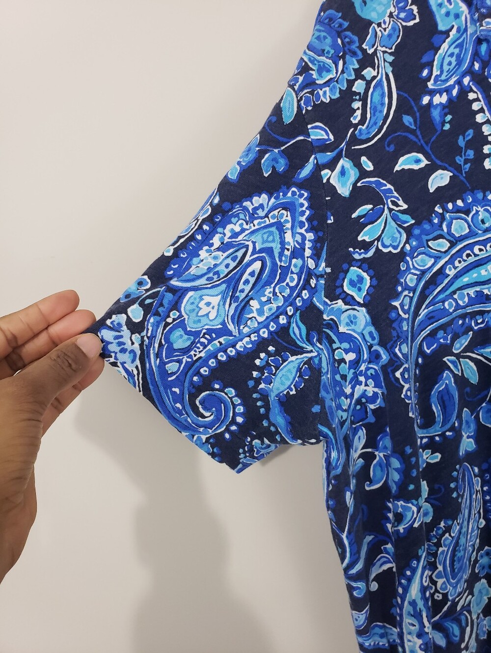 Polo Ralph Lauren Blue Vintage Paisley All-Over Print Mens Polo Shirt Size XL - Picture 6 of 9